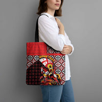 Personalized Georgia Tote Bag Saint George Dragon Slayer Folk Pattern