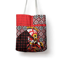 Personalized Georgia Tote Bag Saint George Dragon Slayer Folk Pattern