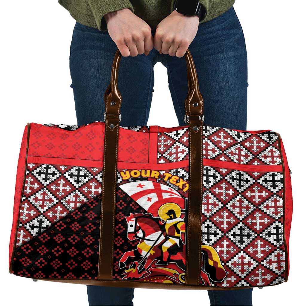 Personalized Georgia Travel Bag Saint George Dragon Slayer Folk Pattern