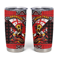 Personalized Georgia Tumbler Cup Saint George Dragon Slayer Folk Pattern