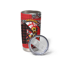 Personalized Georgia Tumbler Cup Saint George Dragon Slayer Folk Pattern