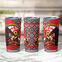 Personalized Georgia Tumbler Cup Saint George Dragon Slayer Folk Pattern
