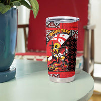 Personalized Georgia Tumbler Cup Saint George Dragon Slayer Folk Pattern