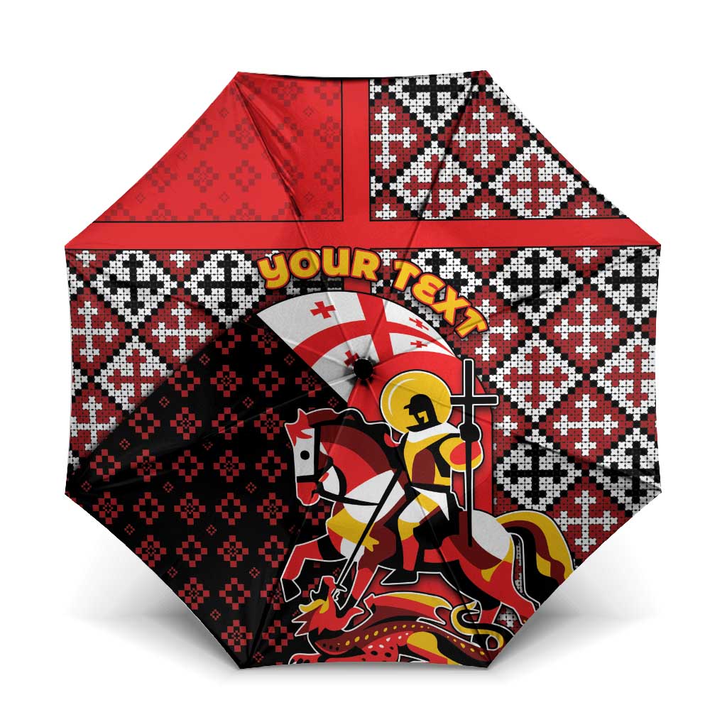 Personalized Georgia Umbrella Saint George Dragon Slayer Folk Pattern
