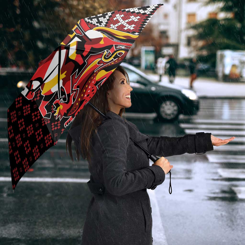 Personalized Georgia Umbrella Saint George Dragon Slayer Folk Pattern