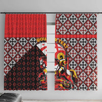 Personalized Georgia Window Curtain Saint George Dragon Slayer Folk Pattern