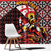 Personalized Georgia Window Curtain Saint George Dragon Slayer Folk Pattern