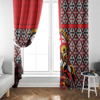 Personalized Georgia Window Curtain Saint George Dragon Slayer Folk Pattern