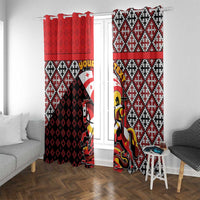 Personalized Georgia Window Curtain Saint George Dragon Slayer Folk Pattern