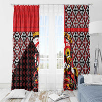 Personalized Georgia Window Curtain Saint George Dragon Slayer Folk Pattern