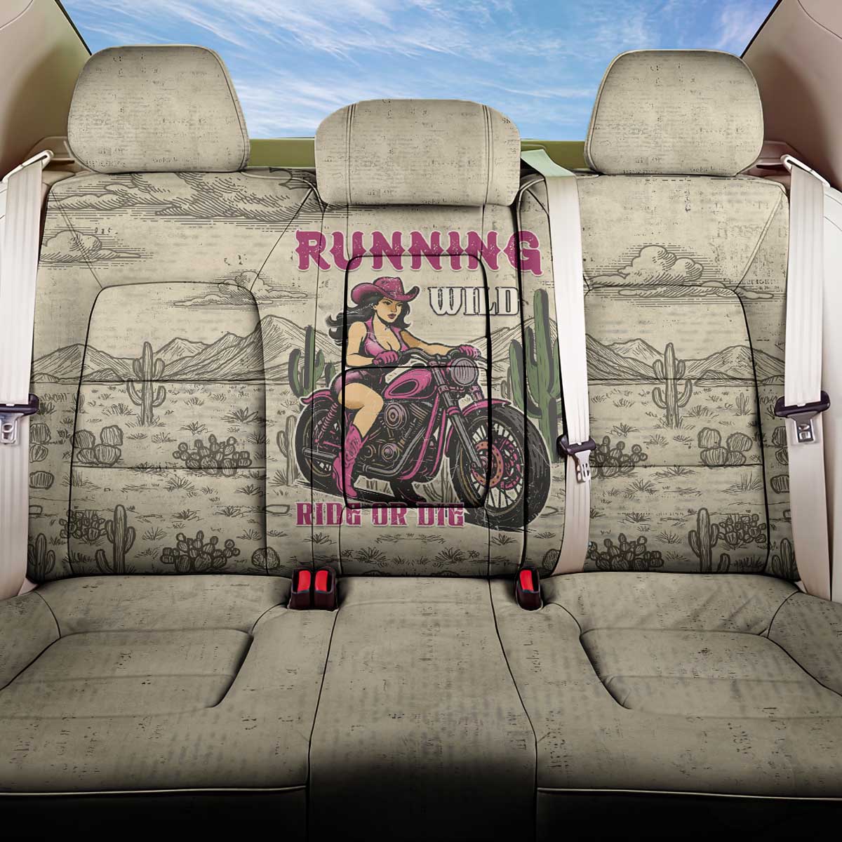 Cowgirl Back Car Seat Cover Running Wild Ride Or Die
