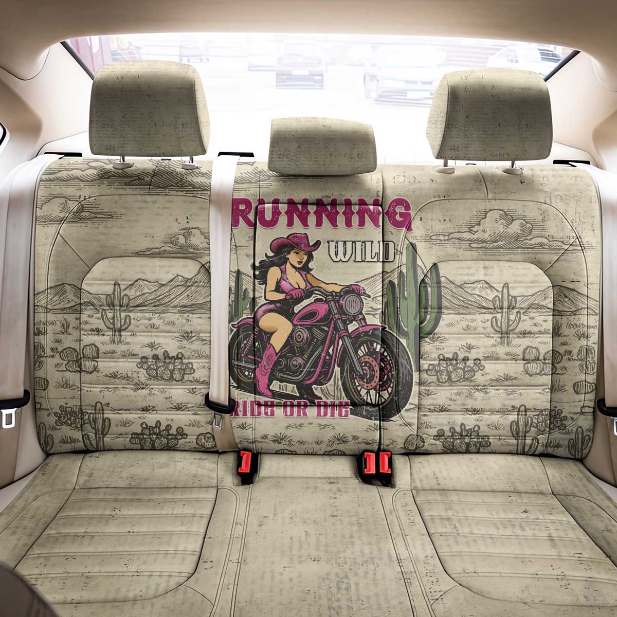 Cowgirl Back Car Seat Cover Running Wild Ride Or Die