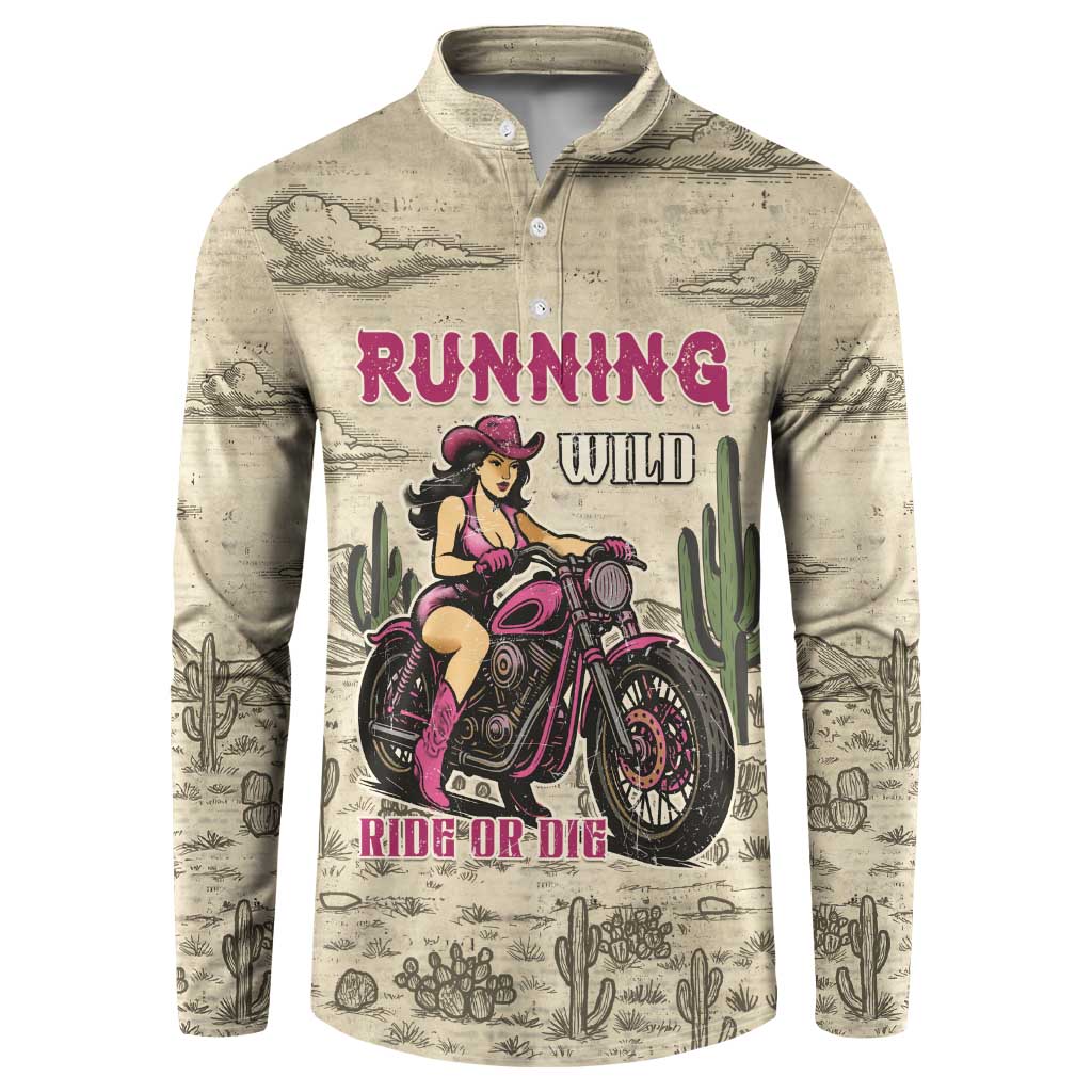 Cowgirl Button Sweatshirt Running Wild Ride Or Die