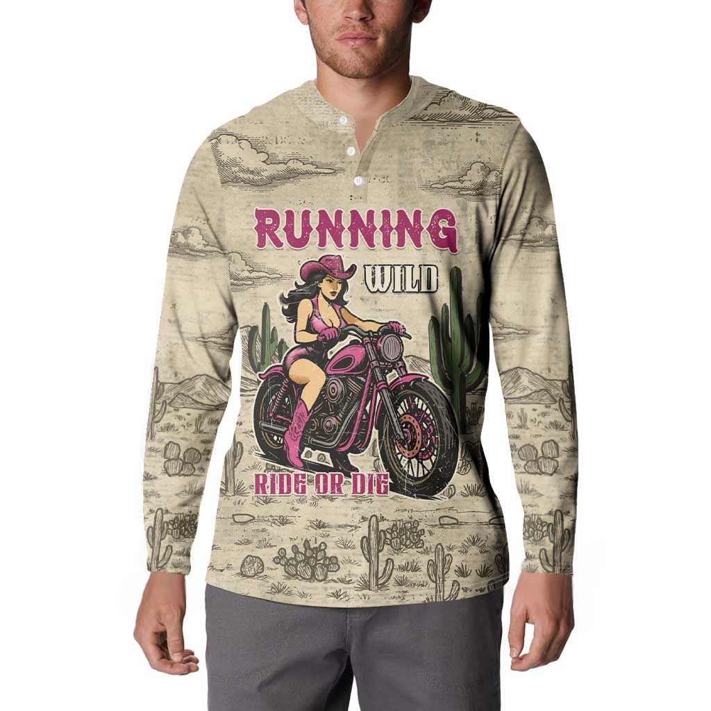 Cowgirl Button Sweatshirt Running Wild Ride Or Die