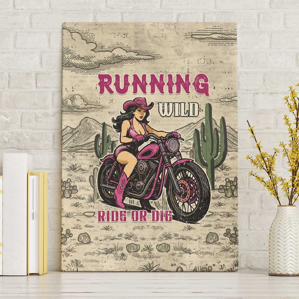 Cowgirl Canvas Wall Art Running Wild Ride Or Die