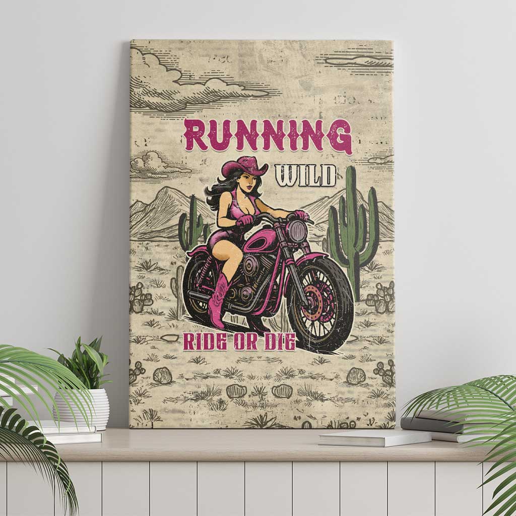 Cowgirl Canvas Wall Art Running Wild Ride Or Die