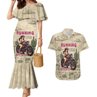 Cowgirl Couples Matching Mermaid Dress and Hawaiian Shirt Running Wild Ride Or Die