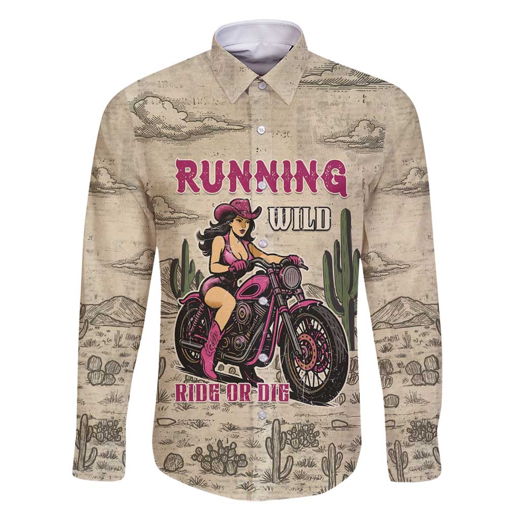 Cowgirl Family Matching Long Sleeve Bodycon Dress and Hawaiian Shirt Running Wild Ride Or Die