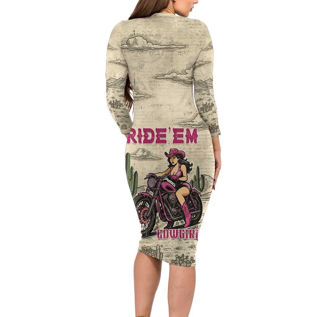 Cowgirl Family Matching Long Sleeve Bodycon Dress and Hawaiian Shirt Running Wild Ride Or Die