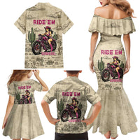 Cowgirl Family Matching Mermaid Dress and Hawaiian Shirt Running Wild Ride Or Die