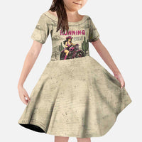 Cowgirl Family Matching Off The Shoulder Long Sleeve Dress and Hawaiian Shirt Running Wild Ride Or Die