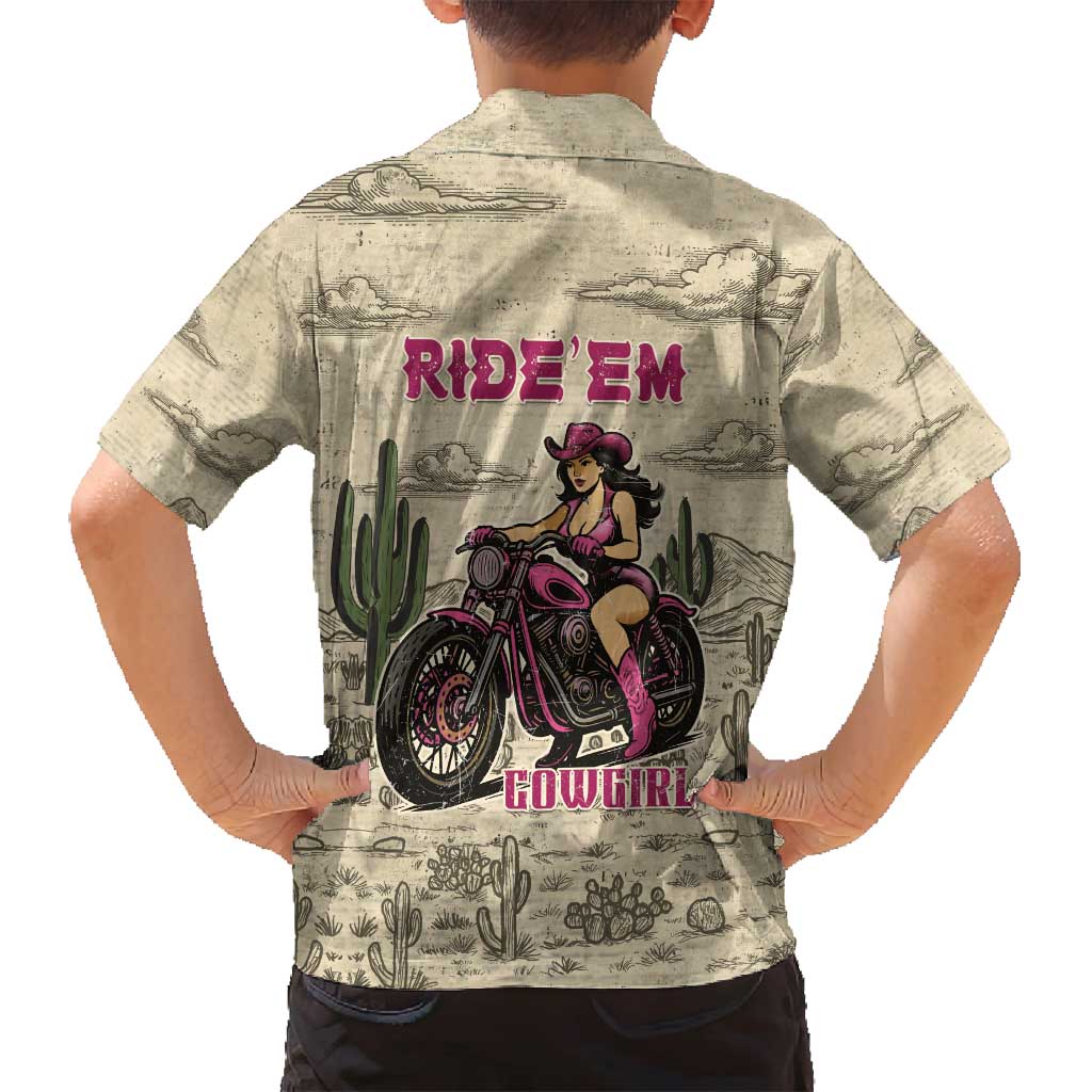 Cowgirl Family Matching Off Shoulder Maxi Dress and Hawaiian Shirt Running Wild Ride Or Die