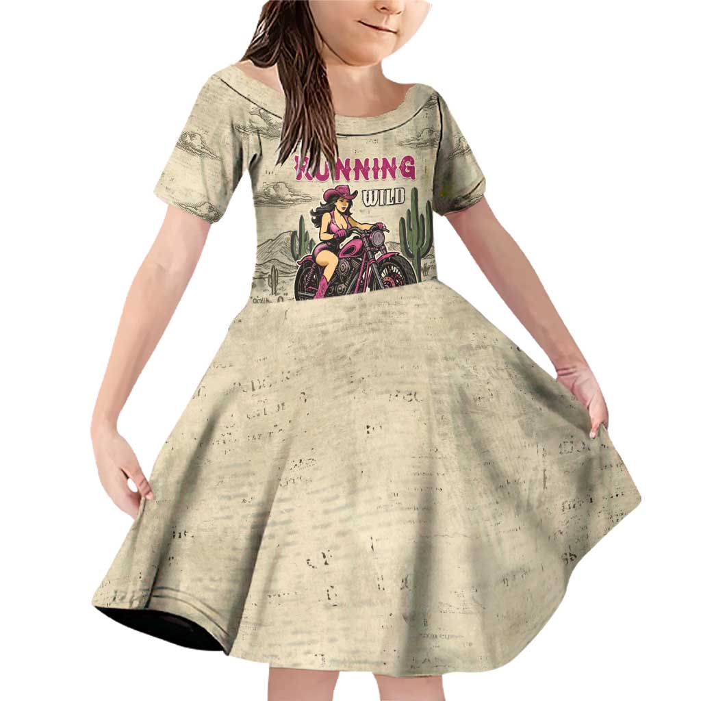 Cowgirl Family Matching Off Shoulder Short Dress and Hawaiian Shirt Running Wild Ride Or Die