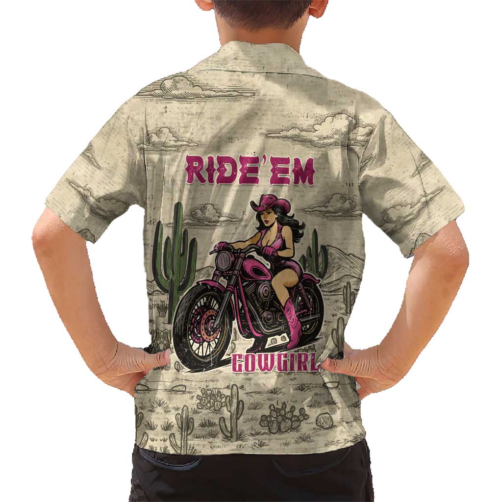 Cowgirl Family Matching Short Sleeve Bodycon Dress and Hawaiian Shirt Running Wild Ride Or Die