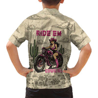 Cowgirl Family Matching Short Sleeve Bodycon Dress and Hawaiian Shirt Running Wild Ride Or Die