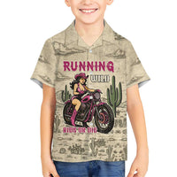 Cowgirl Family Matching Short Sleeve Bodycon Dress and Hawaiian Shirt Running Wild Ride Or Die