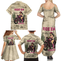 Cowgirl Family Matching Summer Maxi Dress and Hawaiian Shirt Running Wild Ride Or Die