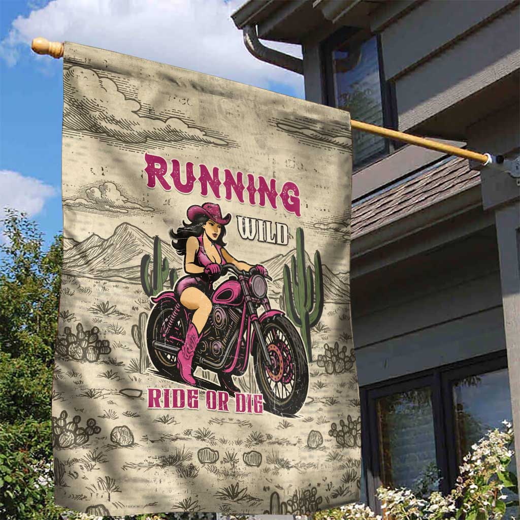 Cowgirl Garden Flag Running Wild Ride Or Die
