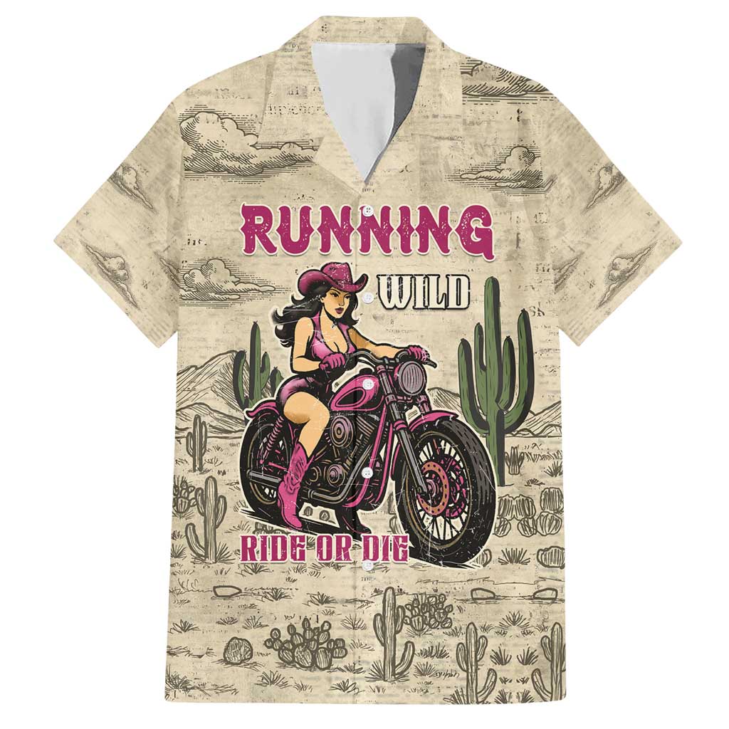 Cowgirl Hawaiian Shirt Running Wild Ride Or Die