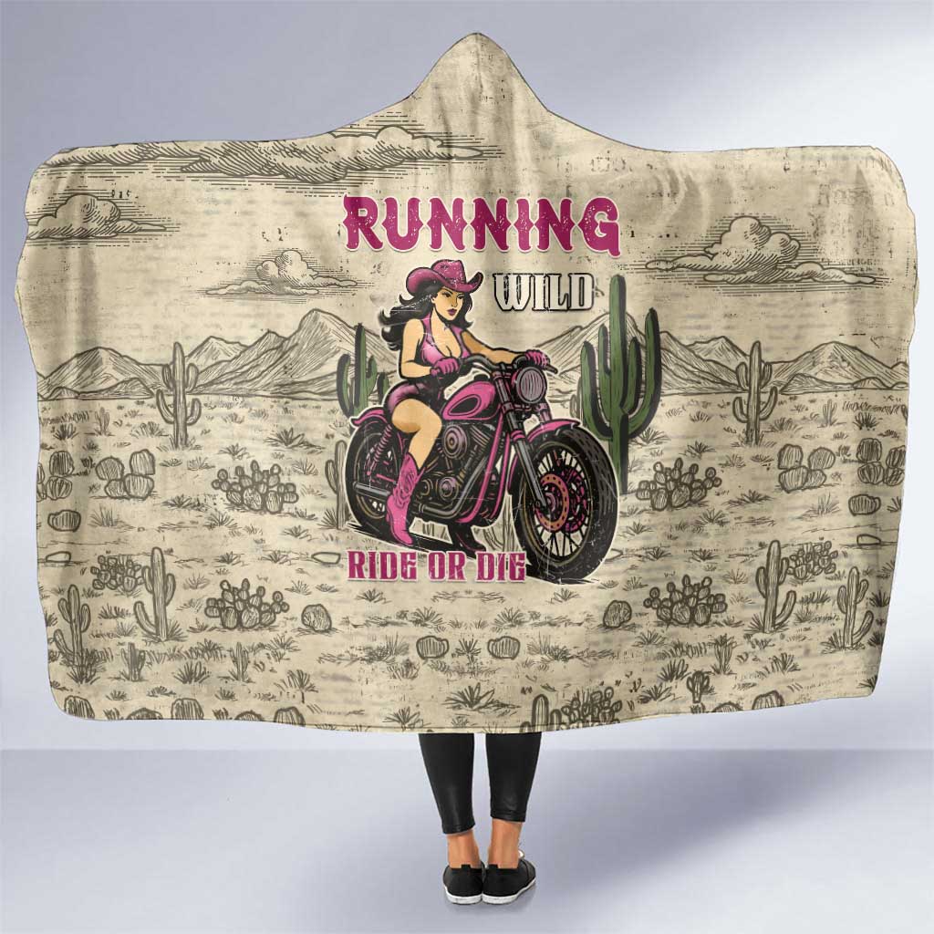Cowgirl Hooded Blanket Running Wild Ride Or Die