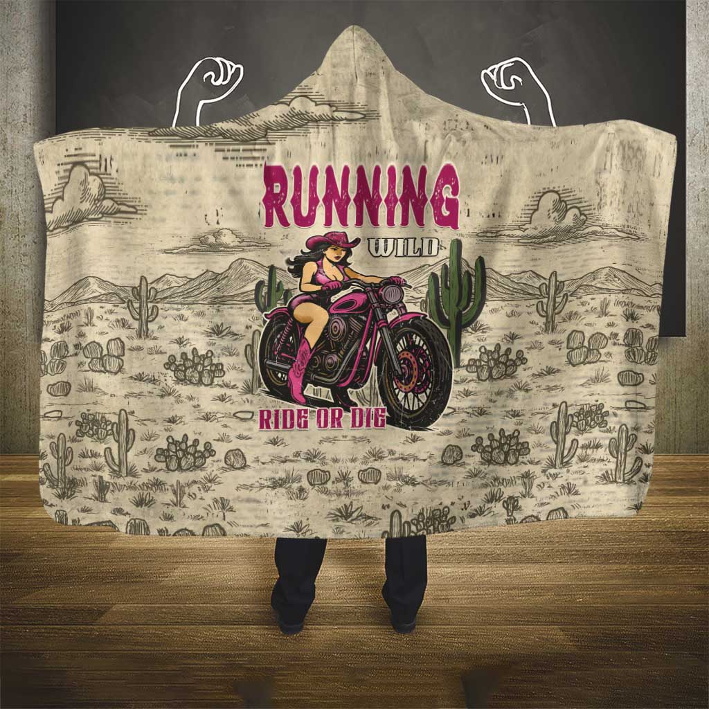 Cowgirl Hooded Blanket Running Wild Ride Or Die