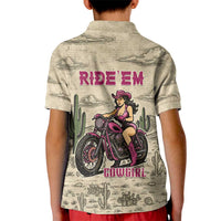 Cowgirl Kid Polo Shirt Running Wild Ride Or Die