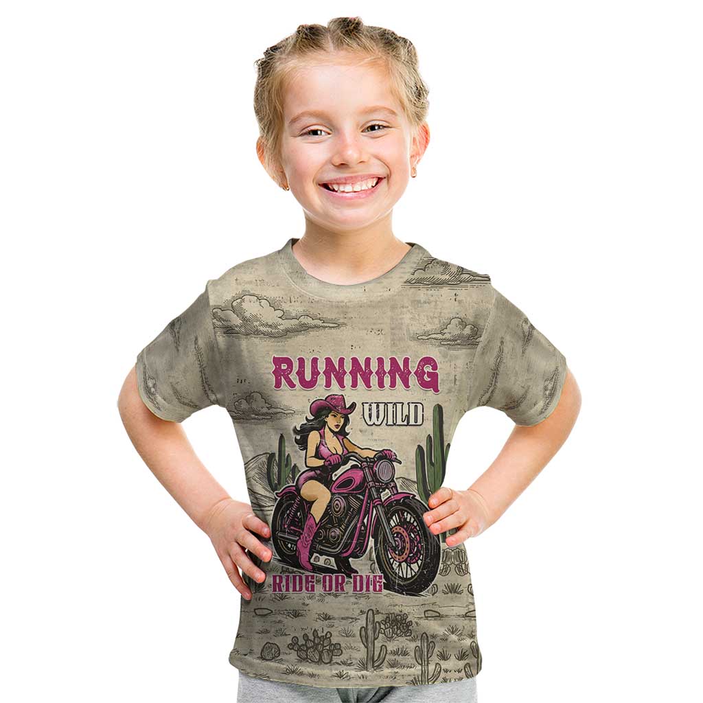Cowgirl Kid T Shirt Running Wild Ride Or Die