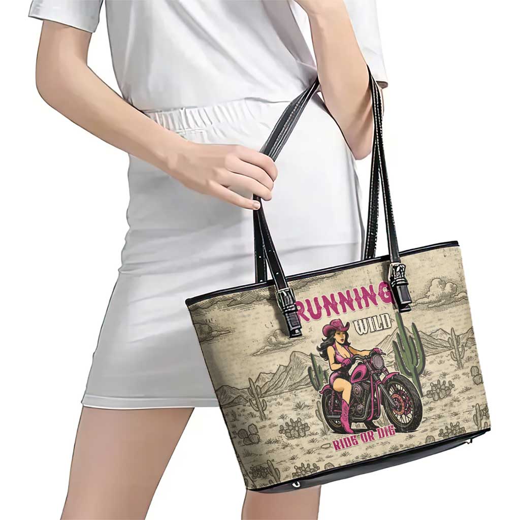Cowgirl Leather Tote Bag Running Wild Ride Or Die