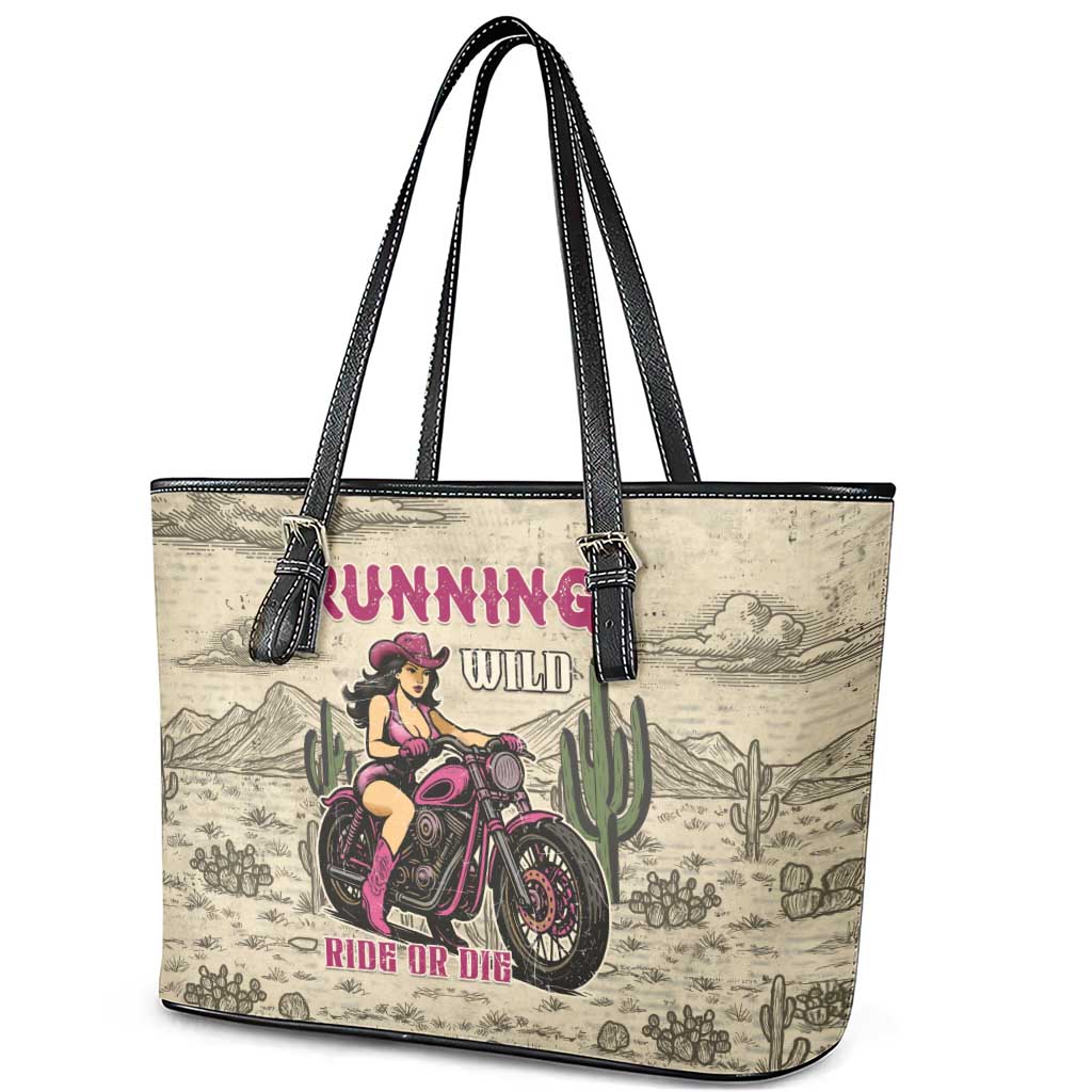 Cowgirl Leather Tote Bag Running Wild Ride Or Die