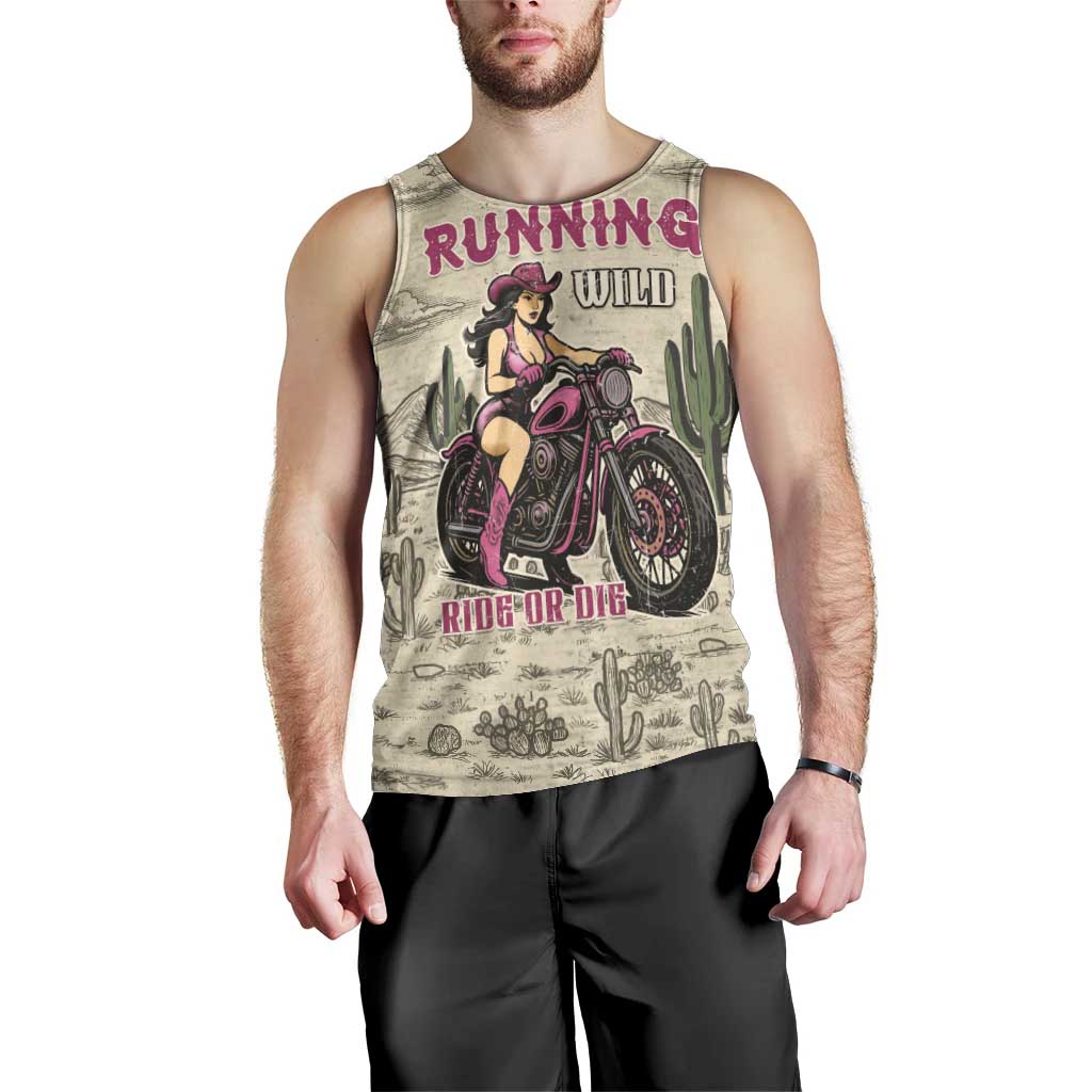 Cowgirl Men Tank Top Running Wild Ride Or Die