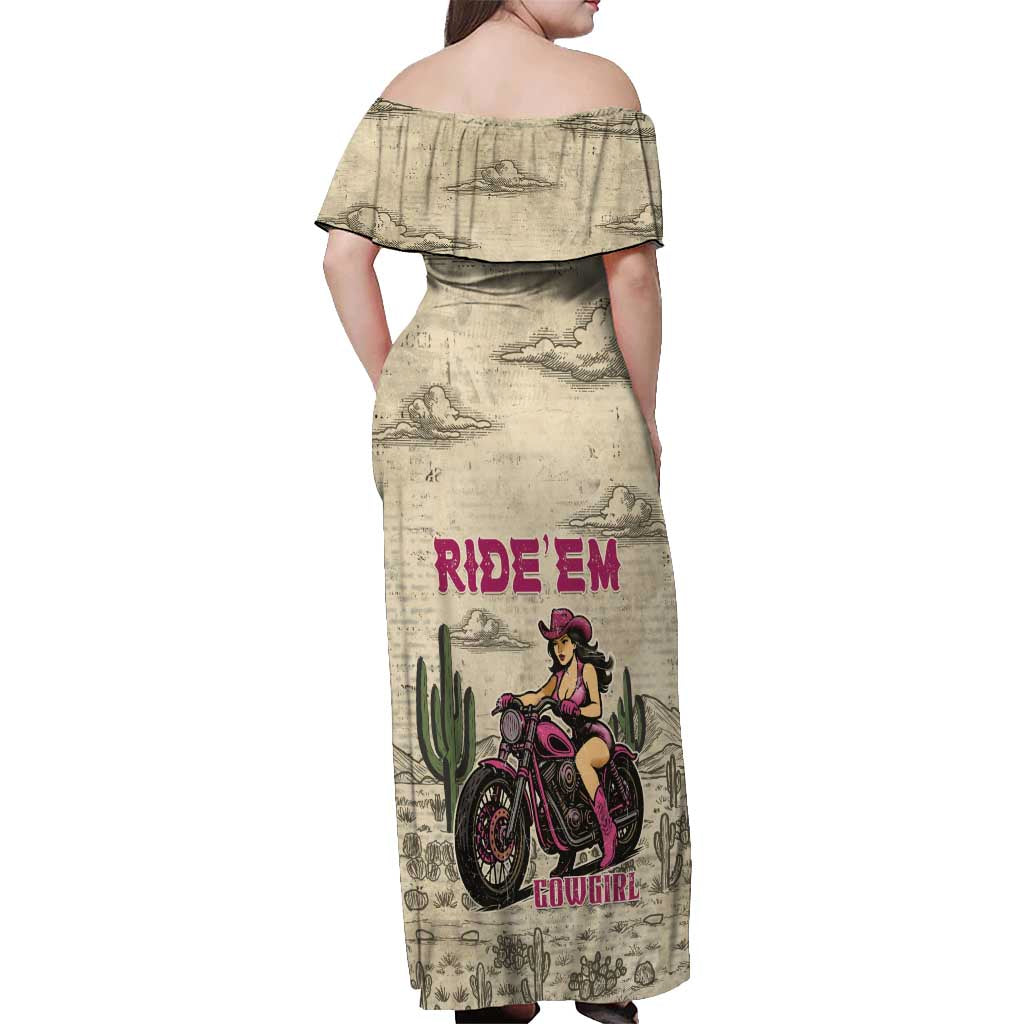 Cowgirl Off Shoulder Maxi Dress Running Wild Ride Or Die