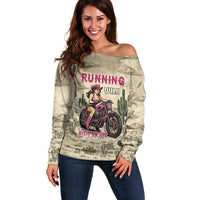 Cowgirl Off Shoulder Sweater Running Wild Ride Or Die