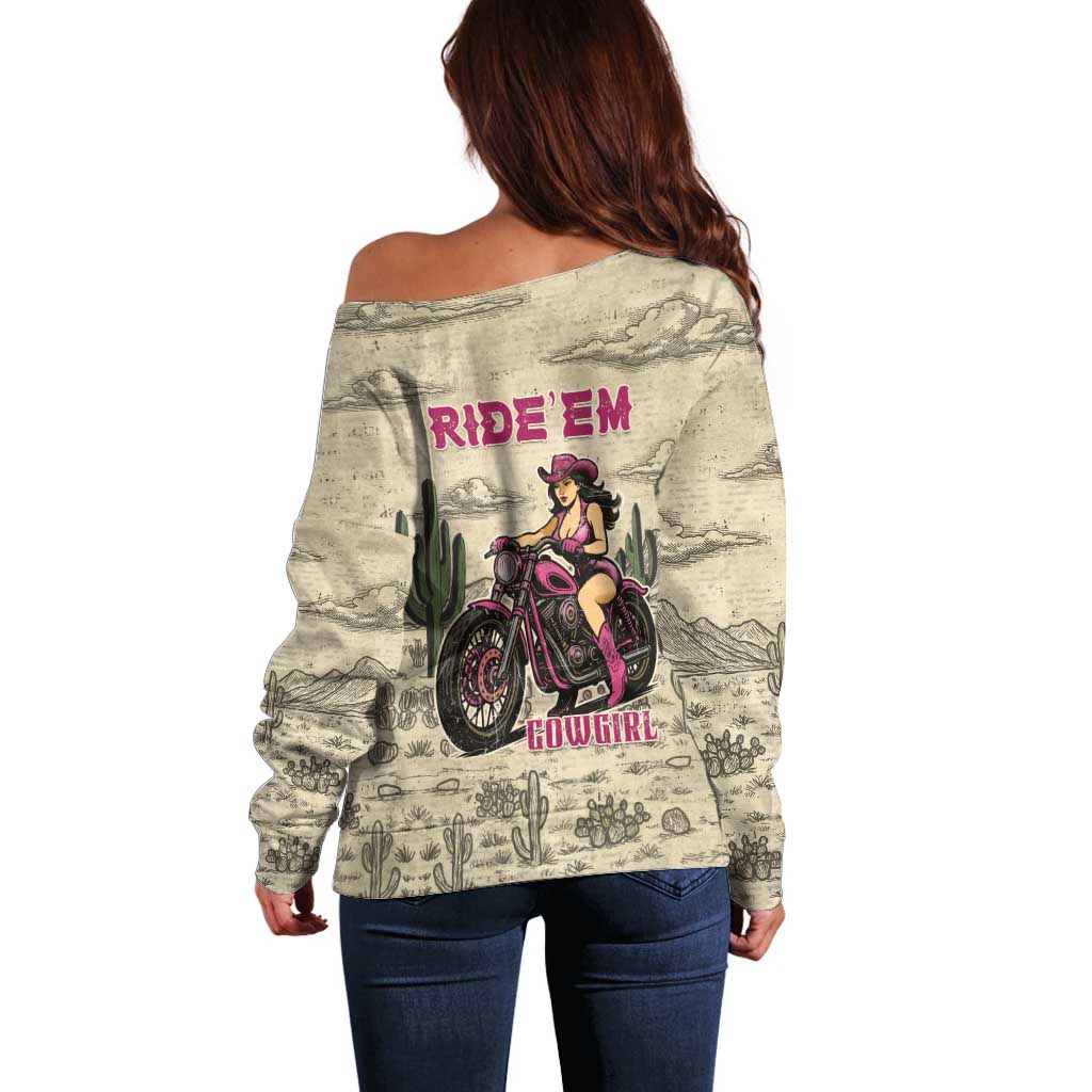 Cowgirl Off Shoulder Sweater Running Wild Ride Or Die