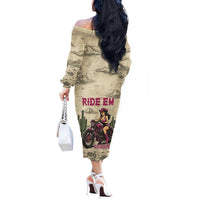 Cowgirl Off The Shoulder Long Sleeve Dress Running Wild Ride Or Die