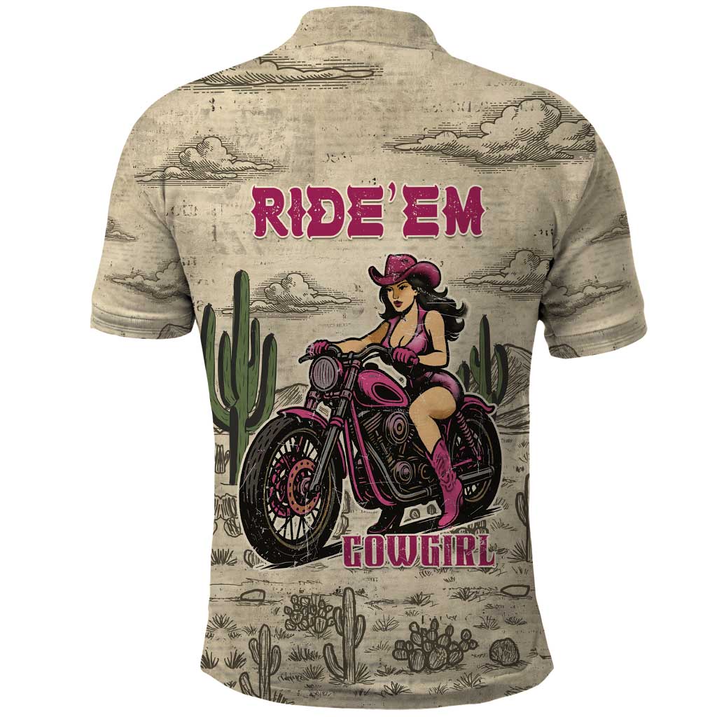 Cowgirl Polo Shirt Running Wild Ride Or Die