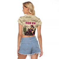 Cowgirl Raglan Cropped T Shirt Running Wild Ride Or Die