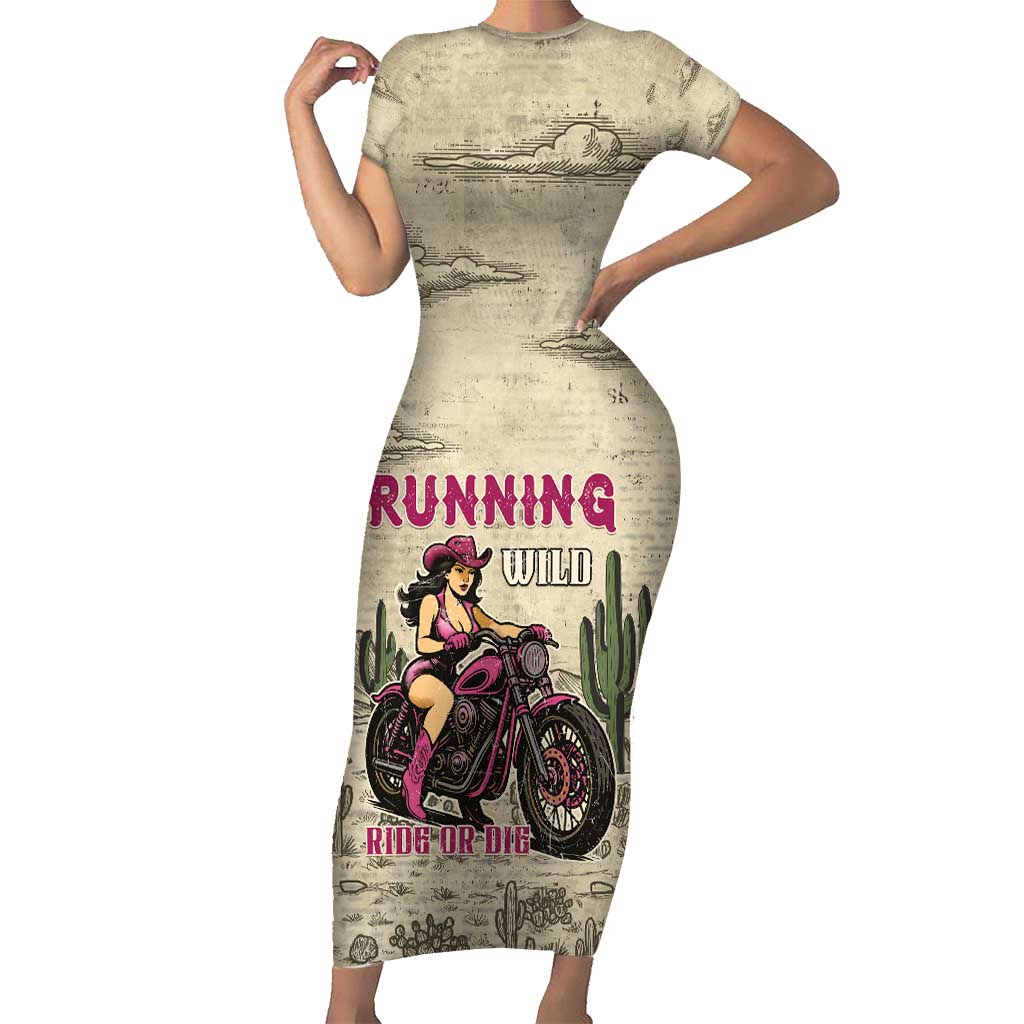 Cowgirl Short Sleeve Bodycon Dress Running Wild Ride Or Die