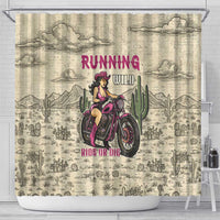 Cowgirl Shower Curtain Running Wild Ride Or Die