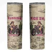 Cowgirl Skinny Tumbler Running Wild Ride Or Die