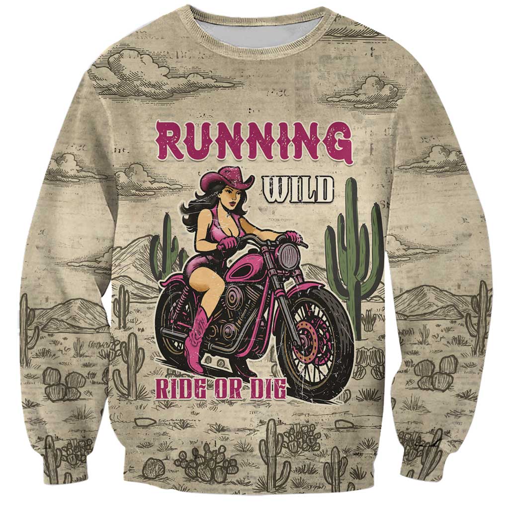 Cowgirl Sweatshirt Running Wild Ride Or Die